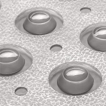 Tapis de Massage Antidérapant pour Salle de Bain/Baignoire avec Trous de Drainage, Picots à Bulles, Ventouses et Repose-Pieds