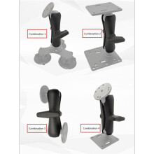 3X Braccio un Doppia Presa nel Lega di Alluminio da 15 cm per RAM con Braccio di Estensione per Videocamera per Moto con Supporto un Sfera da 1,5