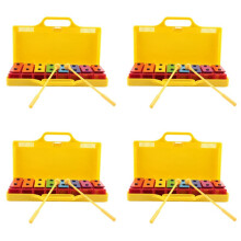 4X 8 Notes Chromatic Xylophone Glockenspiel Resonator Bells with Yellow Case
