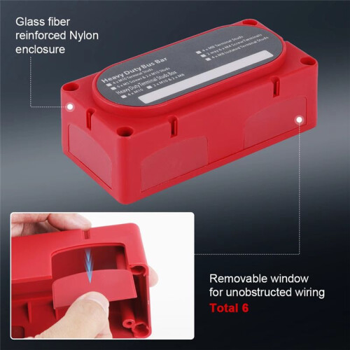 M8 Busbar Box Module 300A 48V 4 Terminal Ways High Current Busbar Cable Organizer Box Amplifier 1