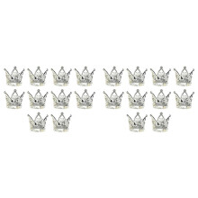 20 Stks Kroonprinses Topper Kristal Kinderen Haar Ornamenten voor Bruiloft Verjaardagsfeestje Taart Decoreren Gereedschap Zilver