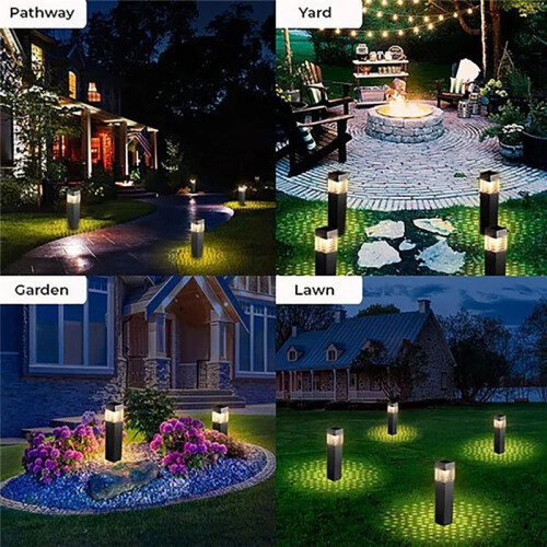 4PCS Solar Powered Solar-Powered De-Icing Light, Solar Outdoor De-Icing Light, Solar Ground Plug-in Light Warm Light 2