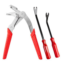 Auto Fastener Clip Removal Pliers Tool with 2Pcs Stainless Steel Fastener Remover for Removing Automotive Trim Bumpers