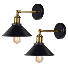 American Style Rural Retro Industrial Style Wall Lamp, Iron Bedside Wall Lamp, Iron Small Black Umbrella Wall Lamp