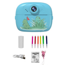 HD Print Camera Cute Interesting Thermal Paper Instant Print Photo Video Outdoor Travel Camera Support Memory Card