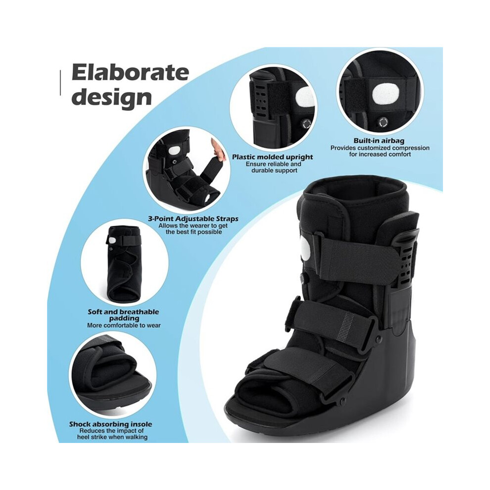 Inflatable Walking Boot, Air Cam Walker Fracture Boot Orthopaedic Boot for Sprained Ankle, Short Air Walker Brace M