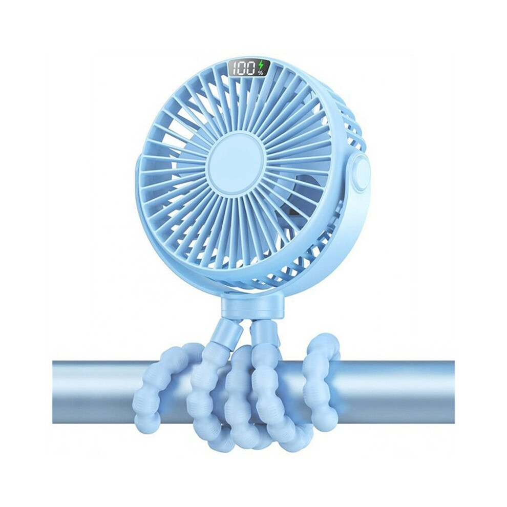 Portable Stroller Fan with Display 4000mAh  Clip  Fan 4-Speed Rechargeable Cooling Fan for Baby Car  B