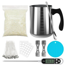 Kit para Fabricação de Velas para Iniciantes, DIY Velas de Cera de Soja para Adultos, com Recipiente para Despejar Cera e Pavios.
