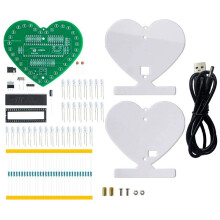 Elektronischer Multifunktions-Uhrenbausatz in Herzform mit LED-Digitalanzeige und Leiterplatte zum Üben Des Lötens