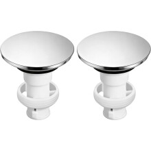 Conjunto de 2 Peças de Tampa de Ralo - Cromada Polida 972098A para Pia de Banheiro, Número da Peça 35338-06XX
