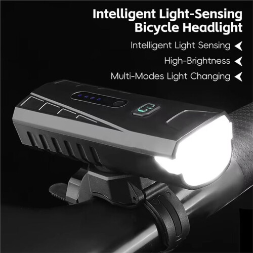 400LM Light-Sensing Bike Headlight Waterproof  Concentrated Model Front Light  Dimming Cycling Flashlight