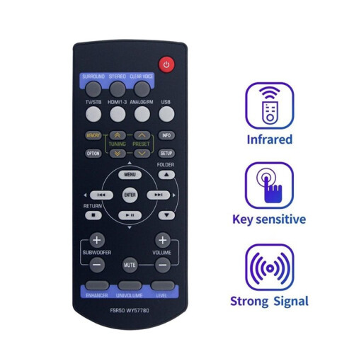 Replace Remote Control for  FSR50 WY57780 SR-301 YHT-S401 Sound Bar 1