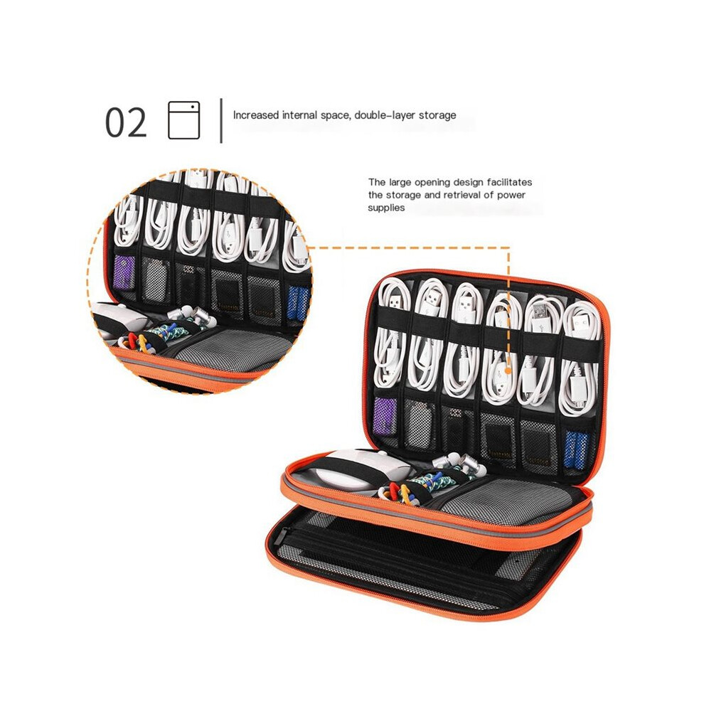 Cable Storage Bag Digital Electronic Organizer Pouch Portable Usb Data Charger Plug Storage Bag Travel Cable Case 4712551336694