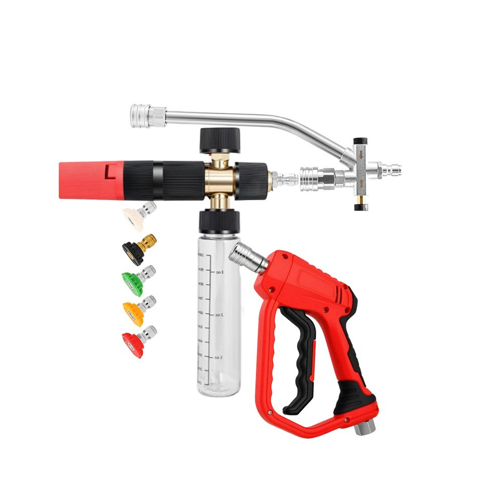 Pressure Washer Gun Foam Cannon With Dual Connector Accessory, No Dilution Required, Stainless Steel Gun 4712522153343