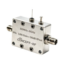 CONCEPT-RF LNA 0,5-6 GHz ultralågt brusförstärkare 30 dB förstärkning RF-signalförstärkning AM FM MW SDR Radio