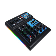 4-Kanals RGB-Ljudkortsmixerkonsol Professionell Ljudmixer för 4-Kanals Ljud för Livestreaming