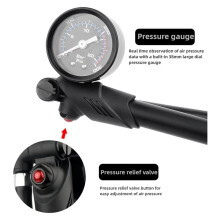 High-Pressure Bike Air Pump with Gauge for Mountain Bicycles