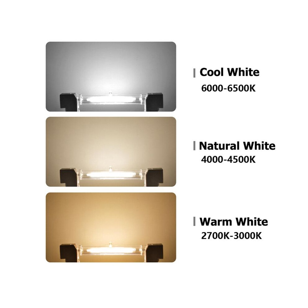 2Pcs R7s Led Lamp 220V 10W 118Mm Indoor Outdoor Bright Tube Cob Glass Tubes For Home Flood Bulb Light/White 6033833554628