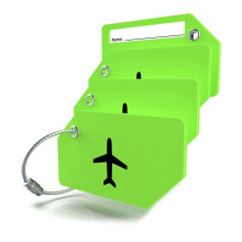 Set di 4 Etichette per Bagagli Senza Fili, Ideali per Valigie e Borse da Viaggio. Facile Identificazione con Copertura Parziale per La Privacy.
