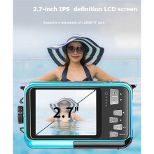 2.7K Video Camcorder Sport Digital Camera Waterproof Camera Shockproof for Swimming Underwater Digital Camera 5m/16FT
