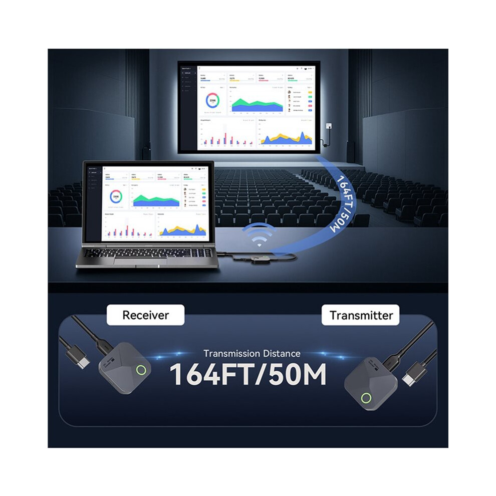 50M -Compatible Wireless Video Transmitter Screen Mirroring Dongle 1080P Hd Wireless Image Transmission Extender 4714264010793