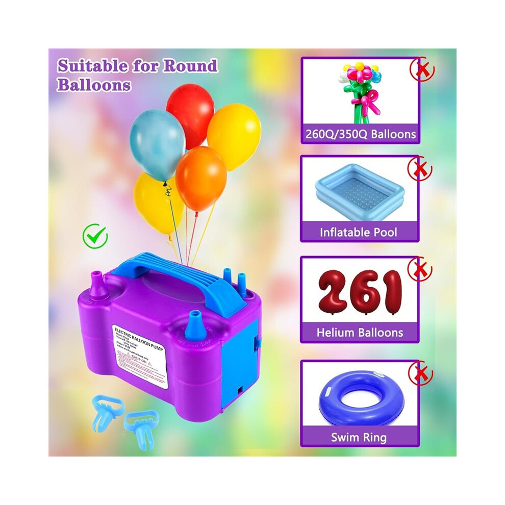 Balloon Pump Electric 600W Dual Nozzle Balloon Blower Inflator For Party Decoration And Gifts Eu Plug 6031501821737