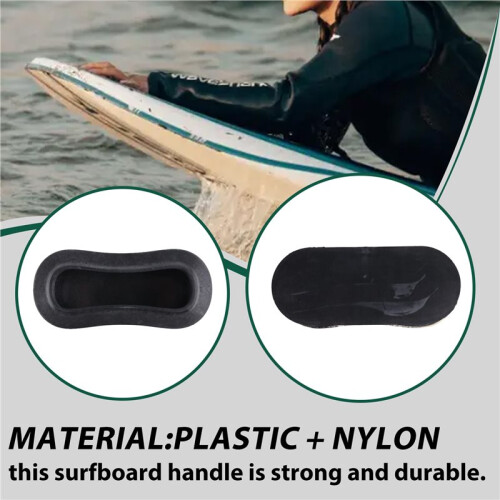 Surfboard Handle Durable Plastic Surfboard Insert Handle Surfing Board Surf Rescue Accessory Figure Eight Handle Black 2