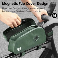 WEST BIKING Bicycle Magnetic Lid Top Tube Bag with Bolts Mounted & Straps MTB Road Bike Front Frame Structured Bag B