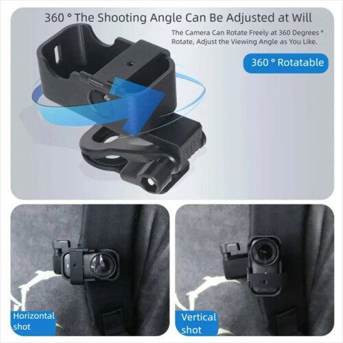 Wristband Strap Mount Backpack Clip for   Camera 360 Rotating Horizontal Vertical Shooting Wearable Holder