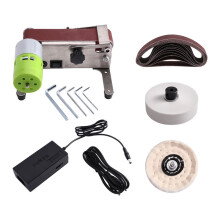 Belt Sander Electric Sanding Polishing Machine 7-Speed Adjustable with 10 Sanding Belts EU Plug