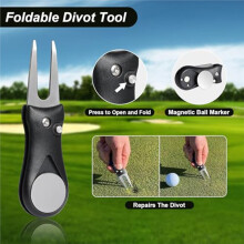 Club Cleaner Kit: Towel, Brush, Divot Tool, Sharpener for Men & Women