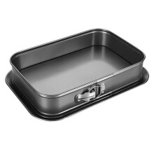 Rectangular Cake Pan with Removable Bottom, Carbon Steel Baking Tin for Cheesecake, Tiramisu, Mousse, Dishwasher Safe