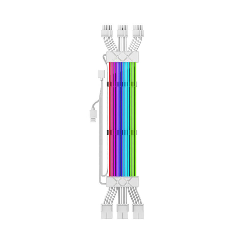 Argb Extension Cable 3X8pin Strip Pcie Gpu Motherboard Extension Cable For Computer Power Supply Motherboard Light/White 4712225397662