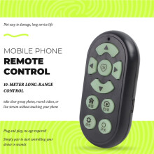 Control Remoto Inalámbrico para Teléfono Móvil Botón Luminoso para Videos Cortos Toma de Fotografías Cambio de Página de Libro Electrónico A