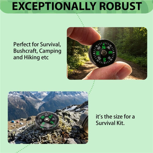 Oil Filled Button Compass - Ultra Compact 20mm -  SAS Survival Bushcraft 2