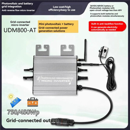 800W Grid-Tied Solar Inverter Dual Mode (PV/Battery), Zero Export, Easy Installation & MPPT Efficiency 1