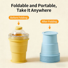 Portable Foldable Ice Cup with Built-in Straw, Food-Grade Silicone Ice Maker Mold, Summer Outdoor Travel Tumbler