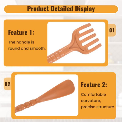 Brown Plastic Handle Back Scratch helper Massager 48 cm 2