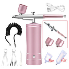 (Pink Kit) Airbrush Nail with Compressor Portable Air Brush with Compressor For Nails Art Cake Painting Craft Airbrush Nail Art Compressor