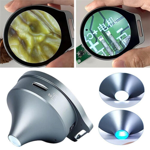 7X/11X/15X Three-Step Zoom Magnifier Digital Microscope with LED HD Screen Funnel Microscope Magnifying Glass 2