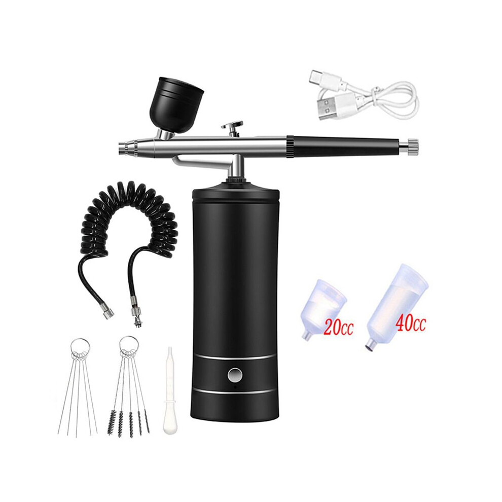 (Black) Airbrush Nail With Compressor Portable Air Brush With Compressor For Nails Art Cake Painting Craft Airbrush Nail Art Compressor 4017648550015