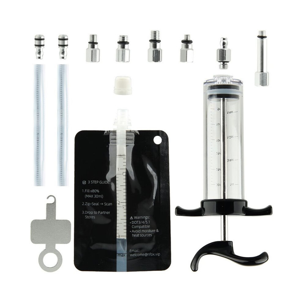 Nfox Aluminium Oil Change Tool 14-Piece Set For Bicycle Electric Scooter Hydraulic Brake Oil Disc Oil Brake Exhaust 4714086817525