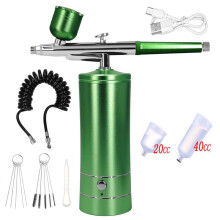 (Green) Airbrush Nail with Compressor Portable Air Brush with Compressor For Nails Art Cake Painting Craft Airbrush Nail Art Compressor