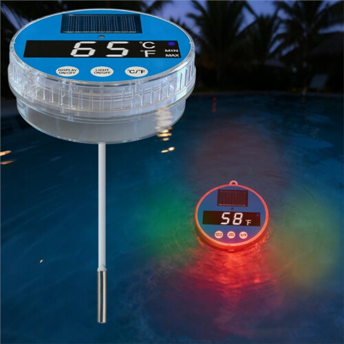 Flytande Digital Pooltermometer, Solcellsdriven Flytande Termometer för Pool, Badkar, Spa, Bubbelpool, Dammar, Temperaturmätare 2