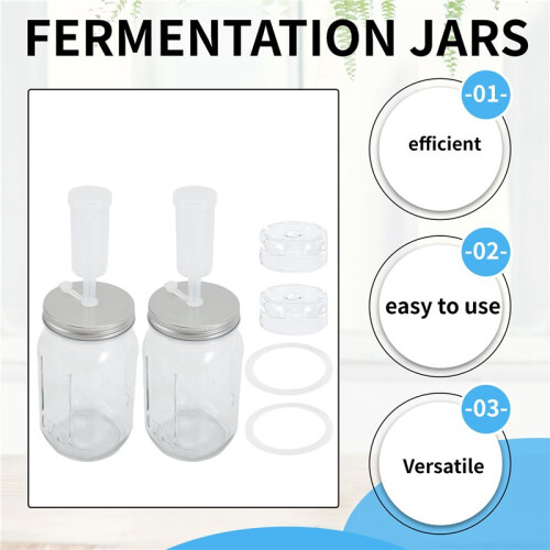 2 Pack 32 Oz Mason Jar Fermentation Kit, Fermentation Jars, Fermentation Lids, Fermenting Weights and Airlocks 1