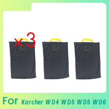3 Stück Ersatzstoff-Staubbeutel, Waschbarer Filterbeutel für WD4 WD5 WD6 Staubsaugerteile, Schwarz