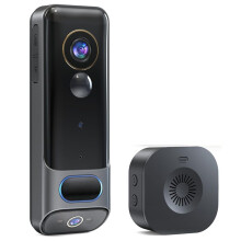 Caméra de Sonnette Double Sans Fil Sans Abonnement, Caméra de Porte Intelligente 2K Sans Fil, avec Détection Humaine AI, Vision Nocturne