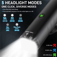 BUCKLOS Luci per Bicicletta Super Bright per Ciclismo Notturno Fari LED USB Ricaricabili 2500mAh con Impermeabilità IP66