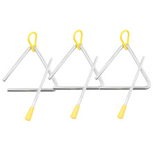 Music Triangle Instrument Set, Hand Percussion Triangle Children Musical Instrument with Striker 3 Pack Triangle 4 Inch