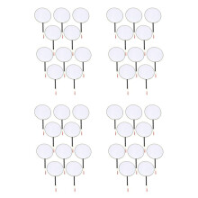 40 Stuks 21cm Lege Ventilator Kinderen Doe-Het-Zelf Schilderij Ventilator Zijden Doek Ventilator Plastic Handgreep Ronde Ventilator